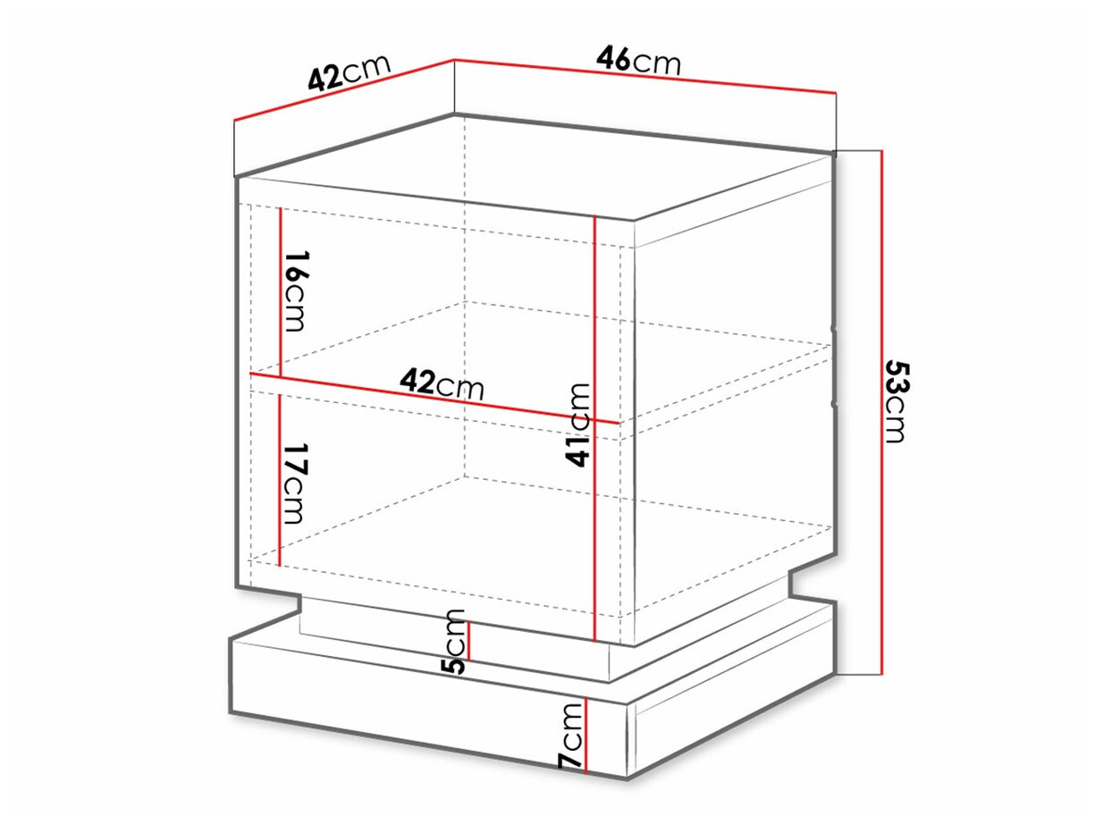Komplet nočnih omaric Charlotte 187 (Bela + Sijaj bela)