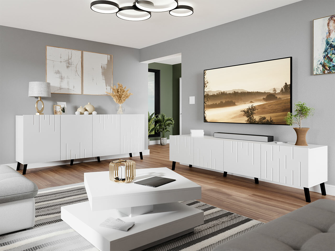 Komplet za dnevno sobo Charlotte 212 (Bela)