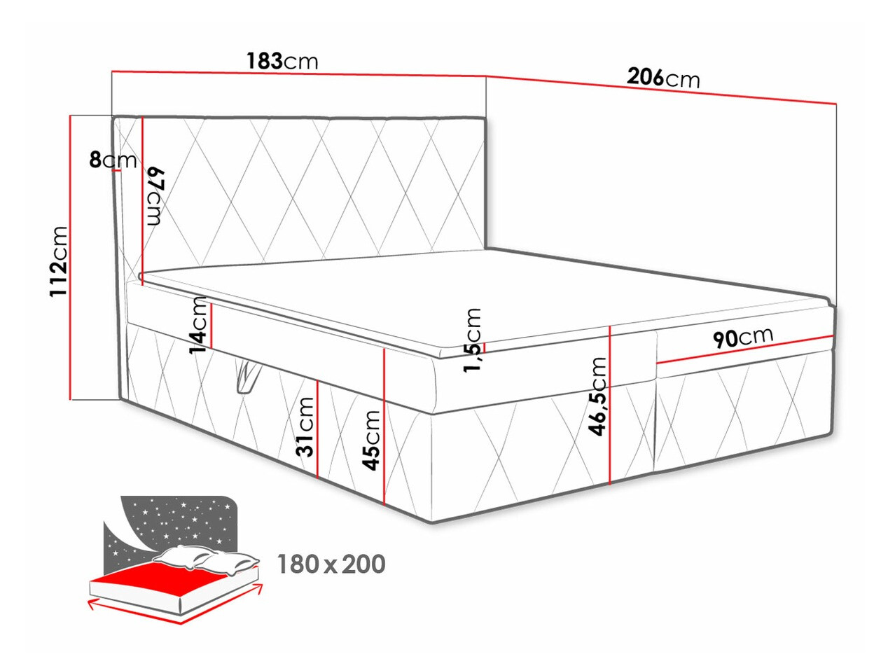 Boxspring postelja Comfivo Avis (Magic Velvet 2217)