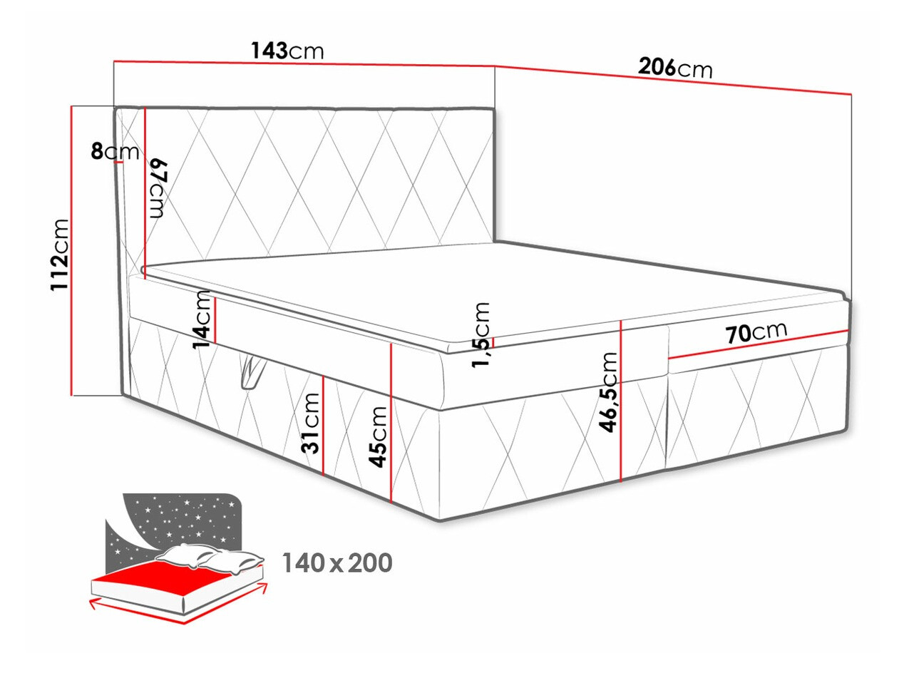Boxspring postelja Comfivo Avis (Magic Velvet 2250)