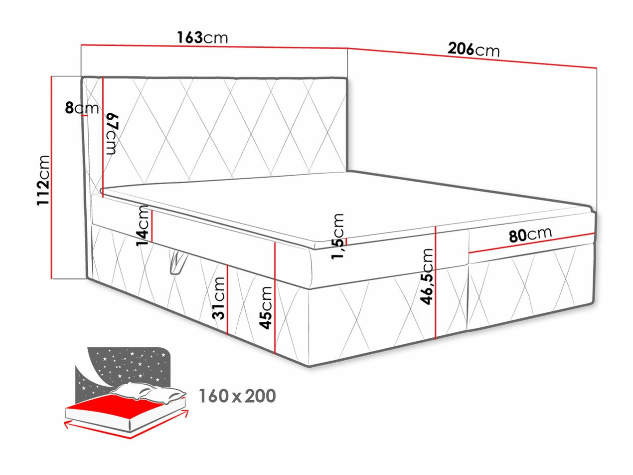 Boxspring postelja Comfivo Avis (Magic Velvet 2260)
