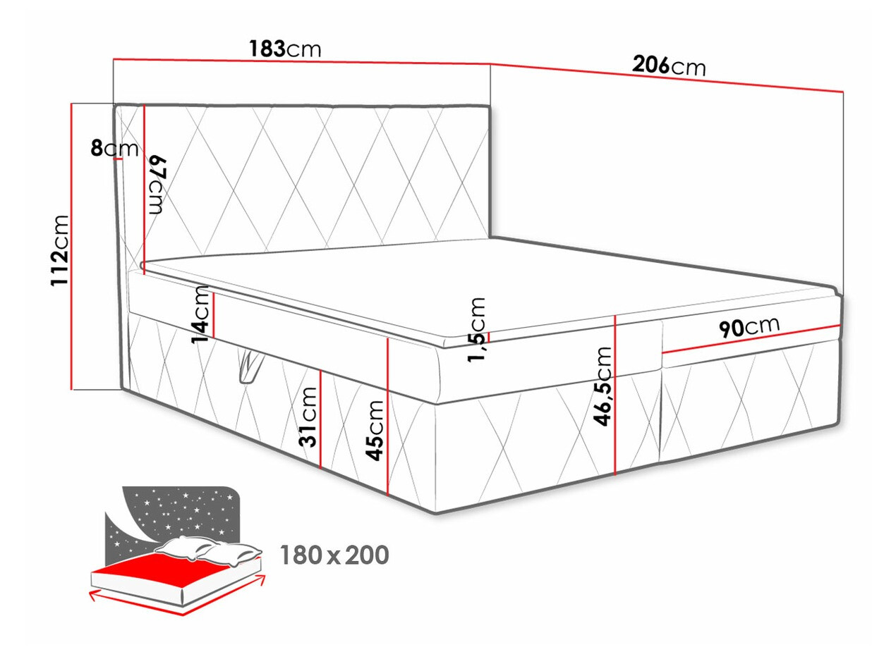 Boxspring postelja Comfivo Avis (Magic Velvet 2267)