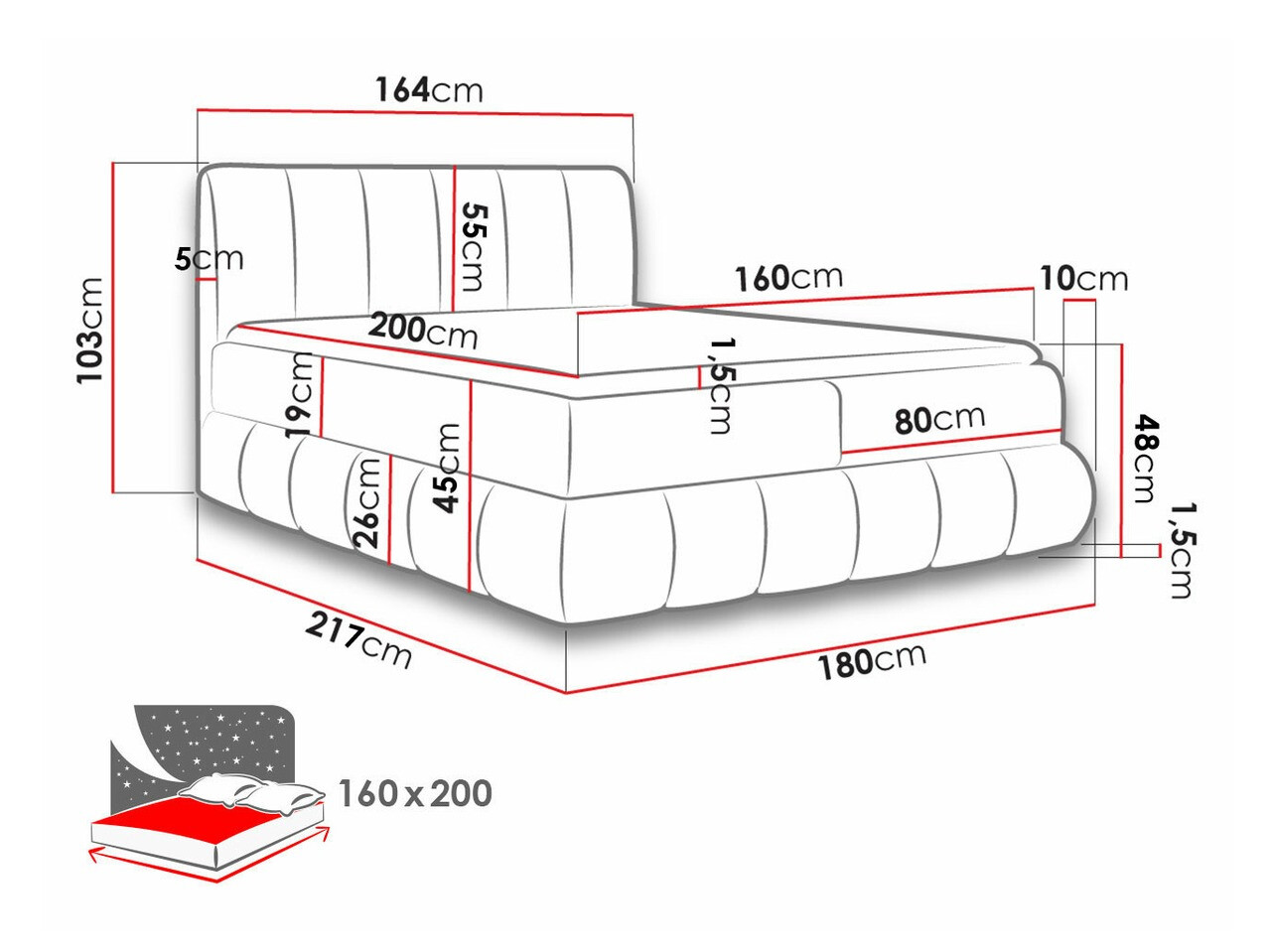 Boxspring postelja Cursus (Kronos 19)