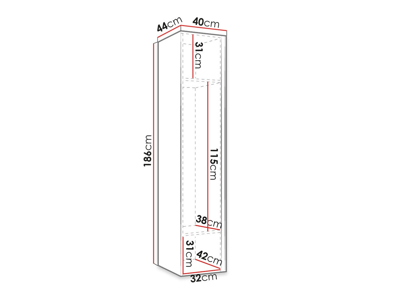 Garderobna omara Hartford 392 (Črna)