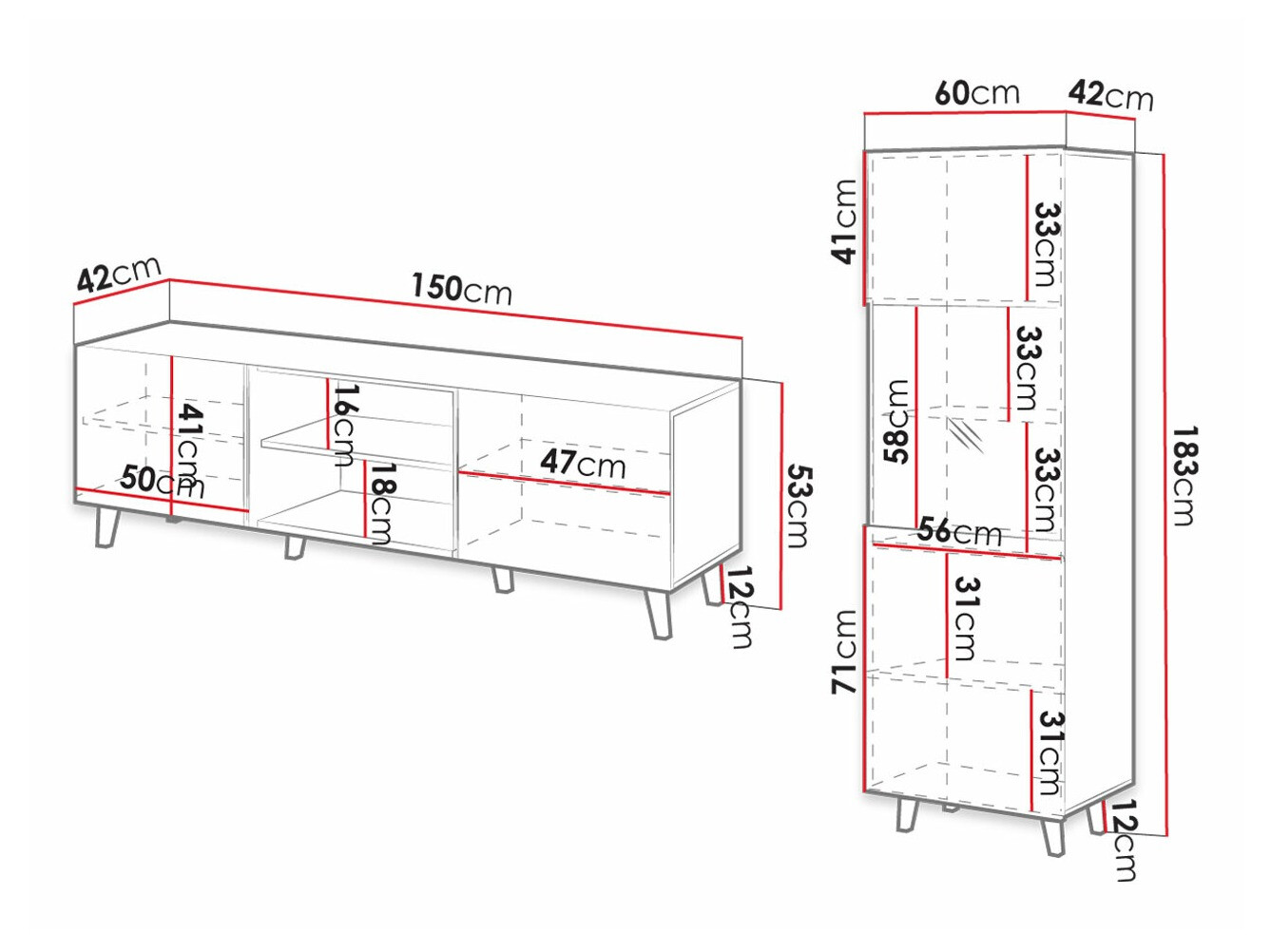Komplet za dnevno sobo Dicto I (Bela)