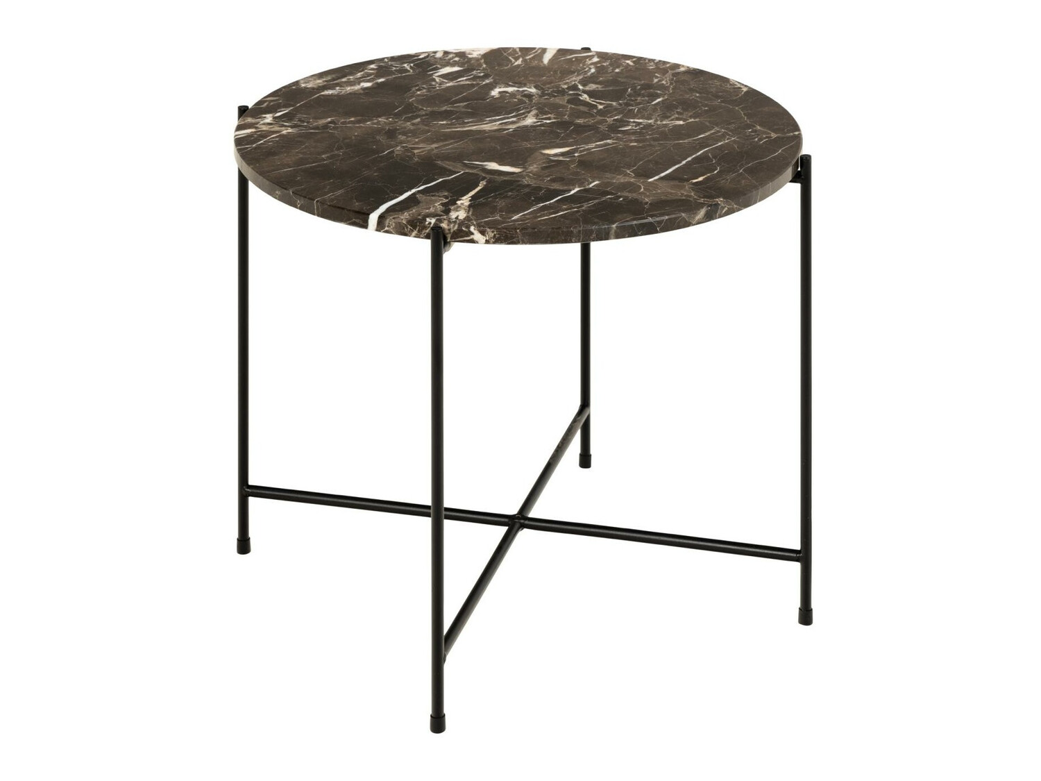 Stranska miza Norsica 608 (Rjavi marmor + Črna)