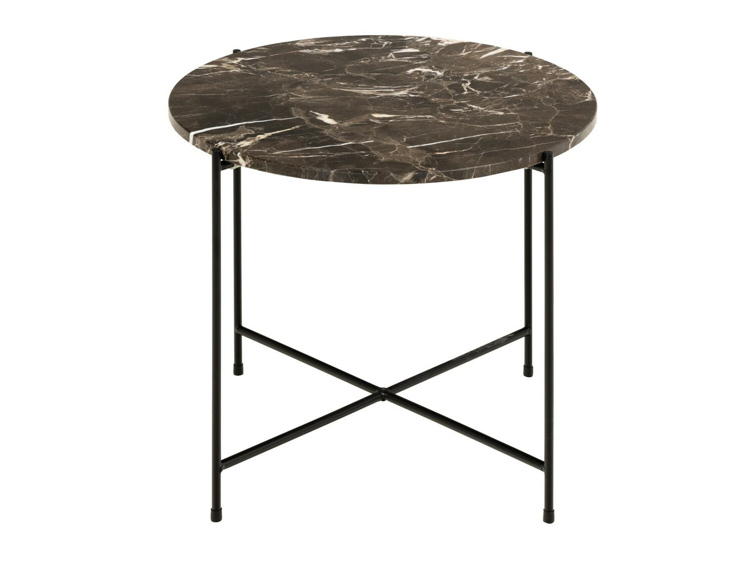 Stranska mizica Norsica 608 (Rjavi marmor + Črna)