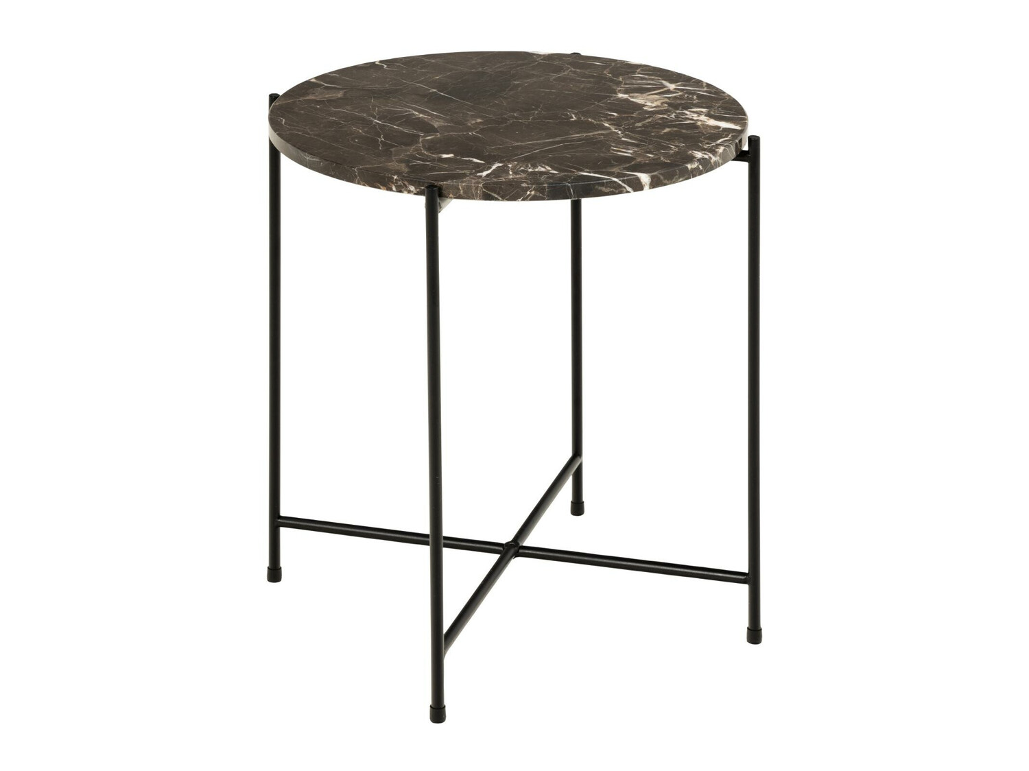 Stranska mizica Norsica 609 (Rjavi marmor + Črna)