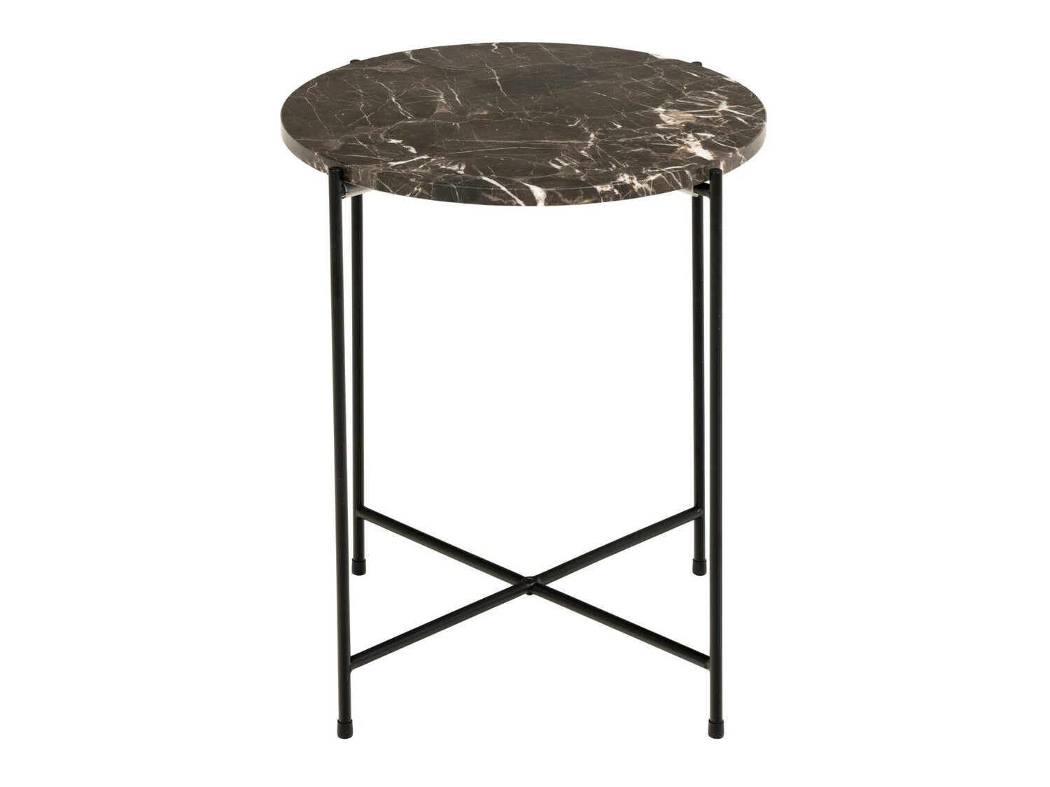 Stranska mizica Norsica 609 (Rjavi marmor + Črna)