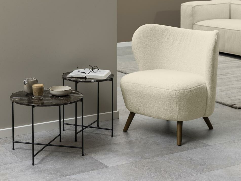 Stranska mizica Norsica 609 (Rjavi marmor + Črna)