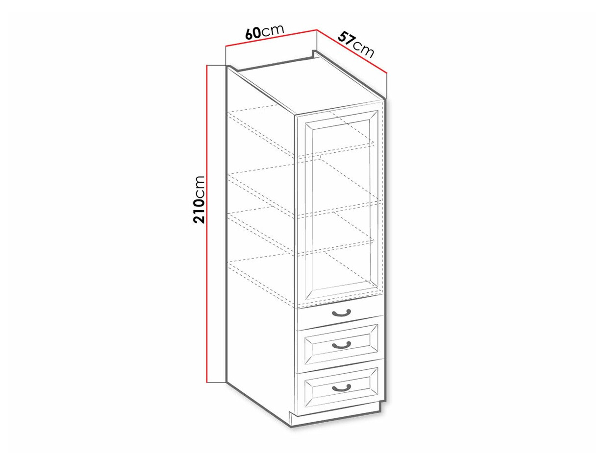 Modularna omarica s predalom in vrati Retro Grey 114