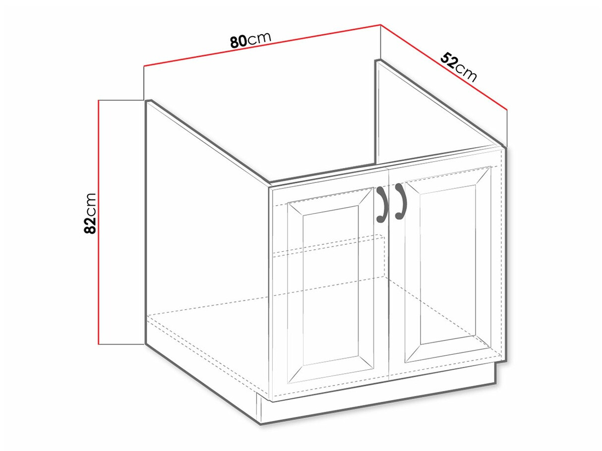 Modularna omarica za pomivalno korito z vrati Retro White 121