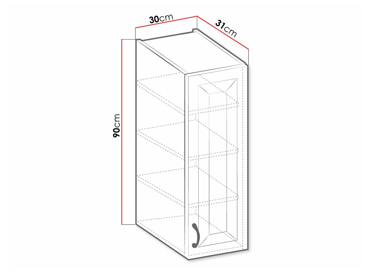 Modularna stenska omarica Retro Grey 124