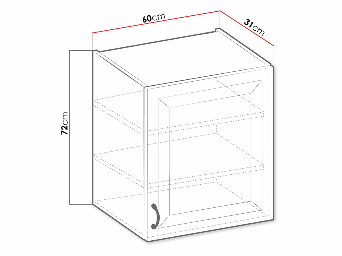Modularna stenska omarica Retro Grey 135