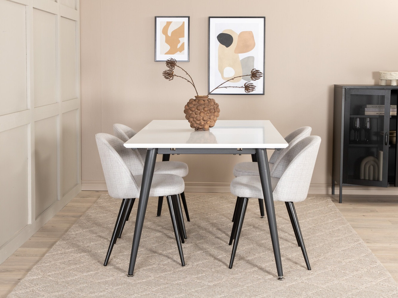 Jedilniški komplet Dallas 2731 (Svetlo siva + Črna)