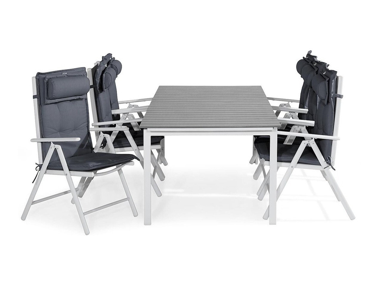 Komplet mize in stolov Comfort Garden 1493 (Siva + Bela)
