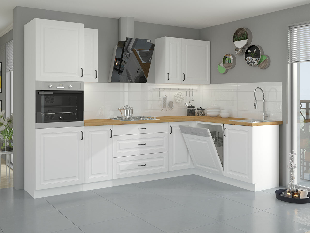 Modularni kuhinjski komplet Retro White 148