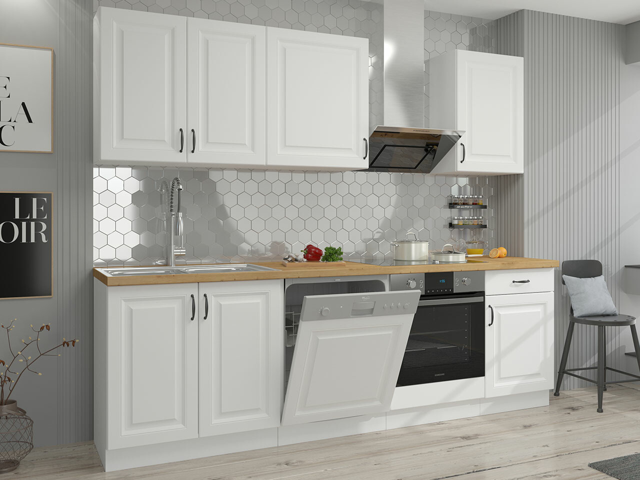 Modularni kuhinjski komplet Retro White 150