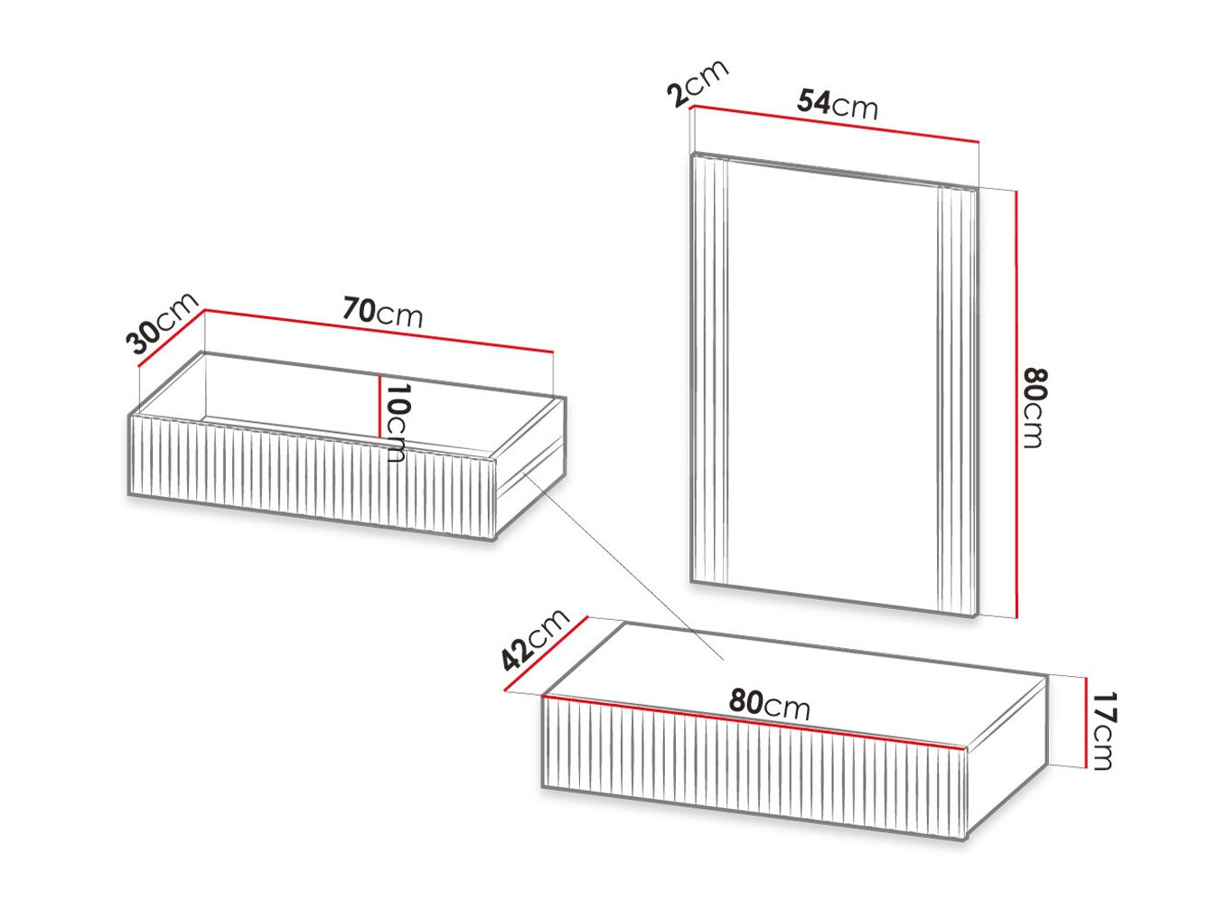 Toaletna mizica Dicto (Bela)