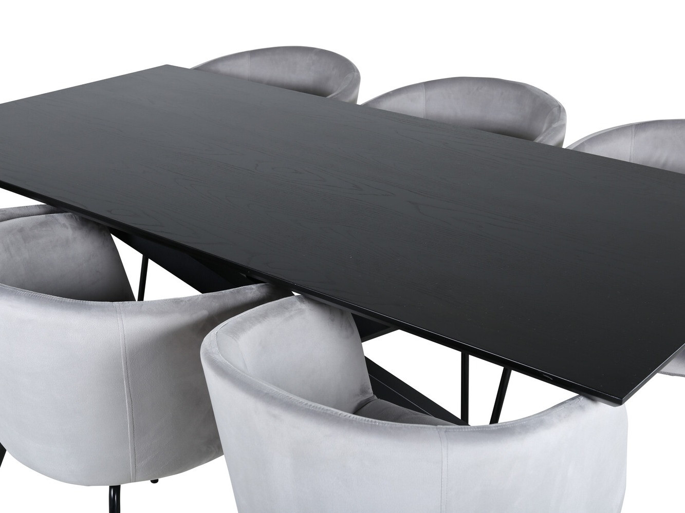 Jedilniški komplet Dallas 2691 (Svetlo siva + Črna)