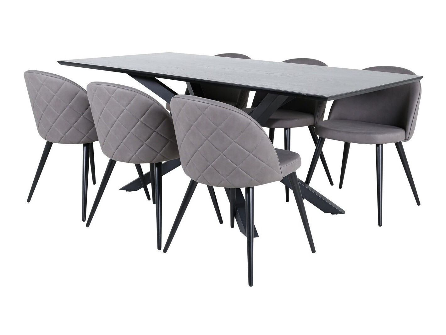 Jedilniški komplet Dallas 2693 (Siva + Črna)