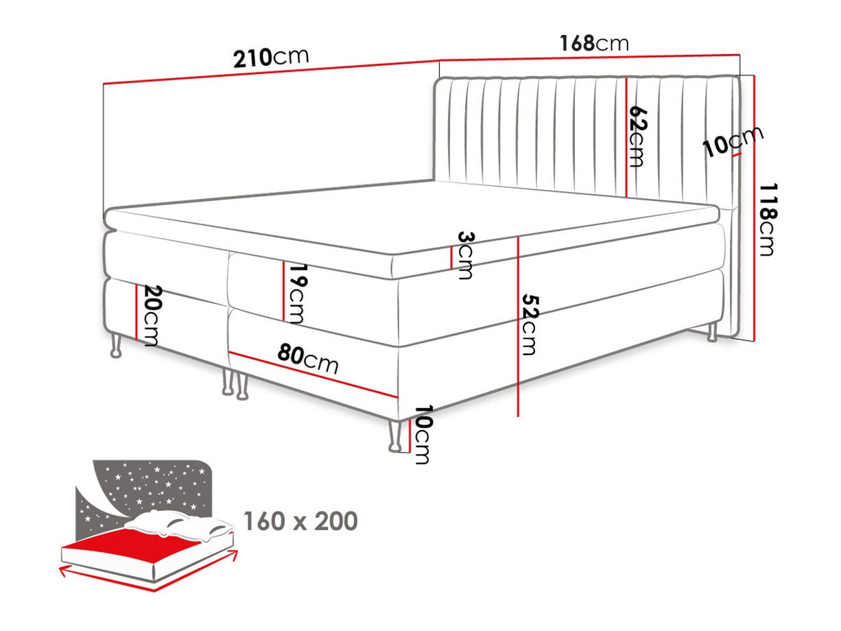Boxspring postelja ComfiDream Fjorina (Fresh 01)