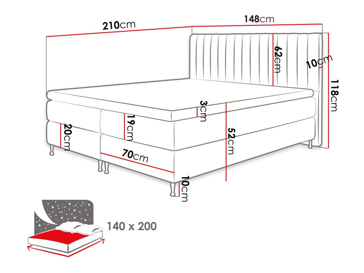 Boxspring postelja ComfiDream Fjorina (Fresh 13)