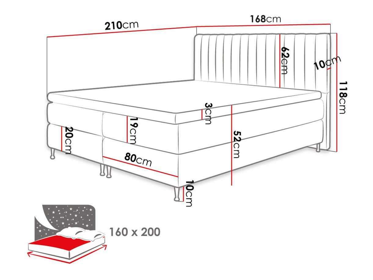 Boxspring postelja ComfiDream Fjorina (Fresh 13)