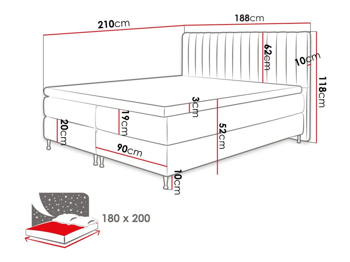 Boxspring postelja ComfiDream Fjorina (Fresh 13)
