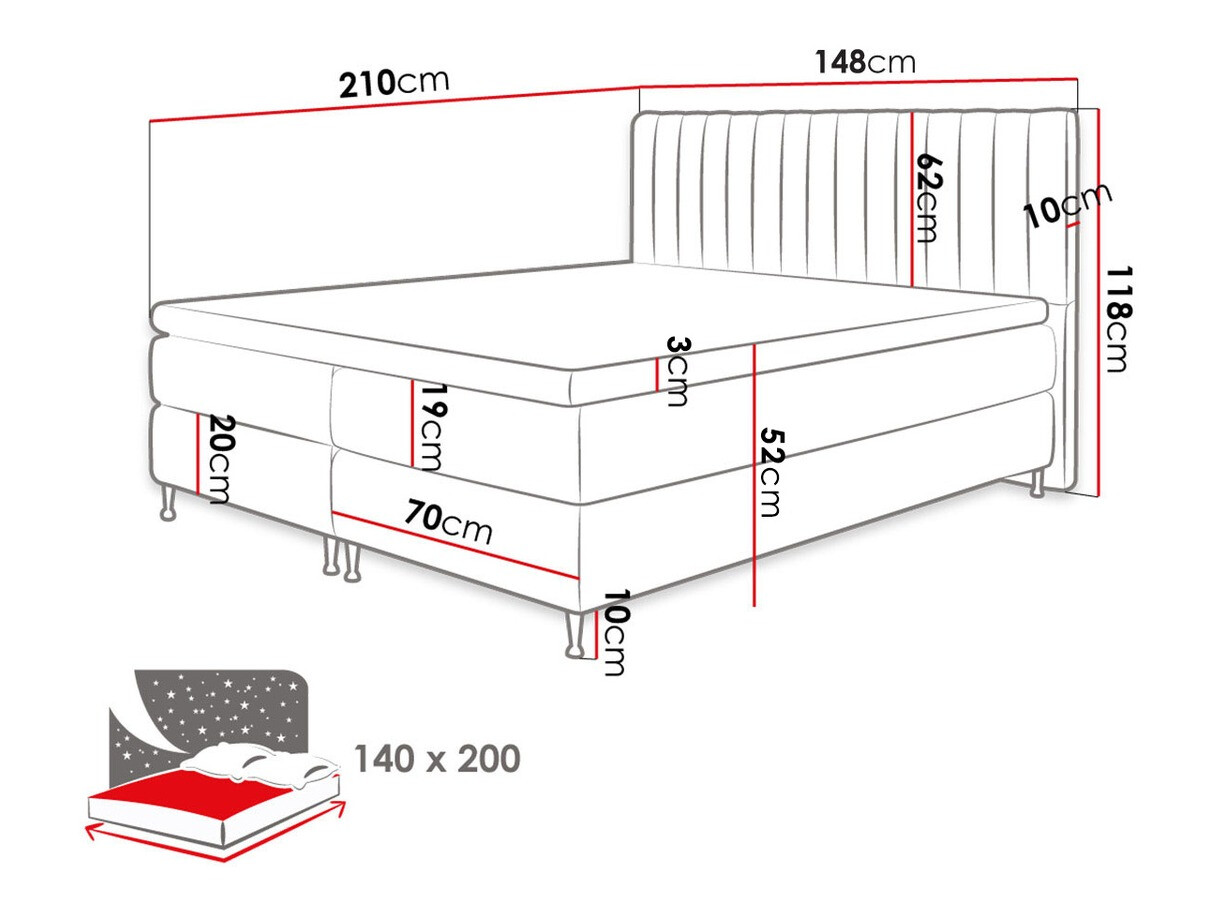 Boxspring postelja ComfiDream Fjorina (Fresh 32)
