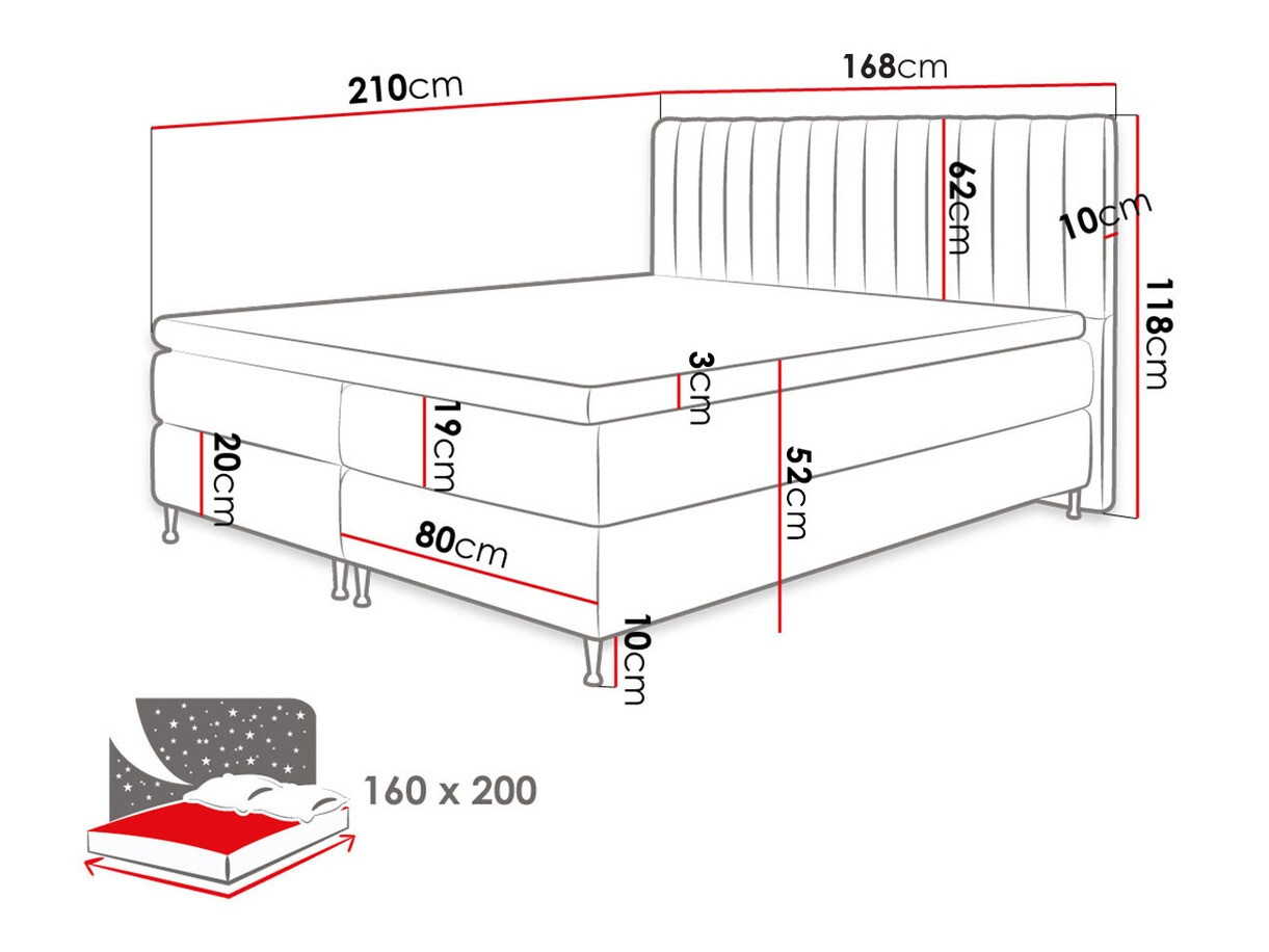 Boxspring postelja ComfiDream Fjorina (Fresh 32)