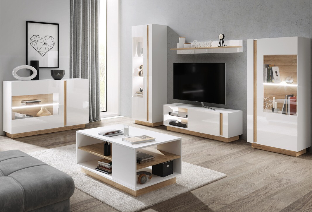 Klubska mizica Novbela 109 (Bela + Hrast Grandson)