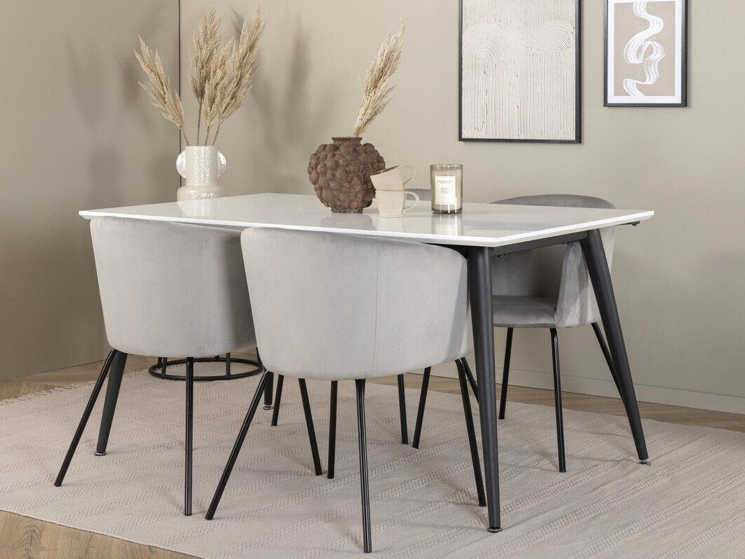 Jedilniški komplet Dallas 2739 (Siva + Črna)