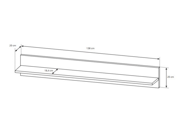Stenska polica Novbela 110 (Bela + Sijaj bela + Hrast Grandson)