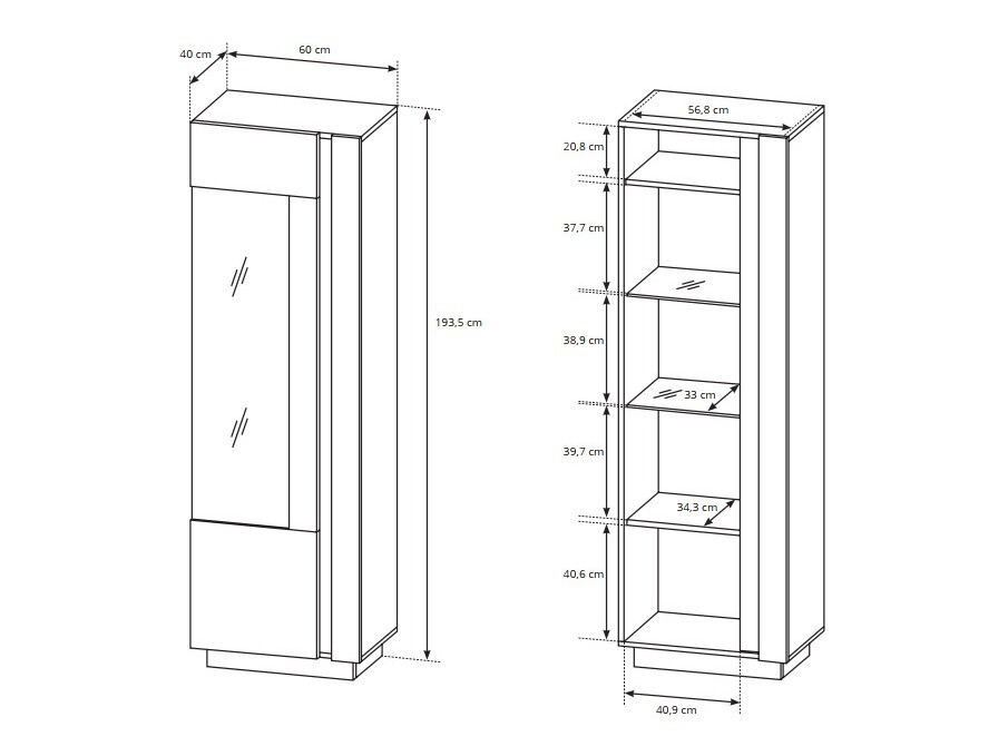 Komplet za dnevno sobo Novbela 113 (Bela + Sijaj bela + Hrast Grandson)