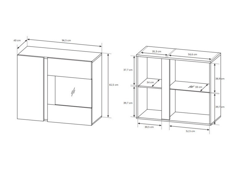 Komplet za dnevno sobo Novbela 114 (Bela + Sijaj bela + Hrast Grandson)