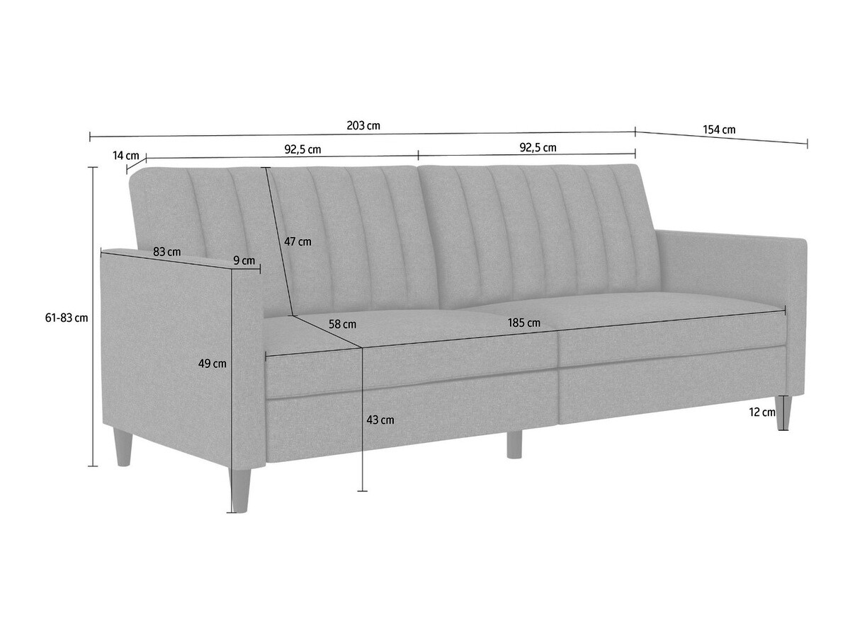 Raztegljiv kavč Tulsa 546 (Siva)