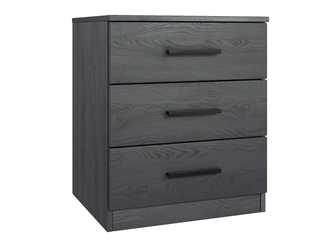 Nočna omarica Levruvu 107 (Sivi hrast + Črna)