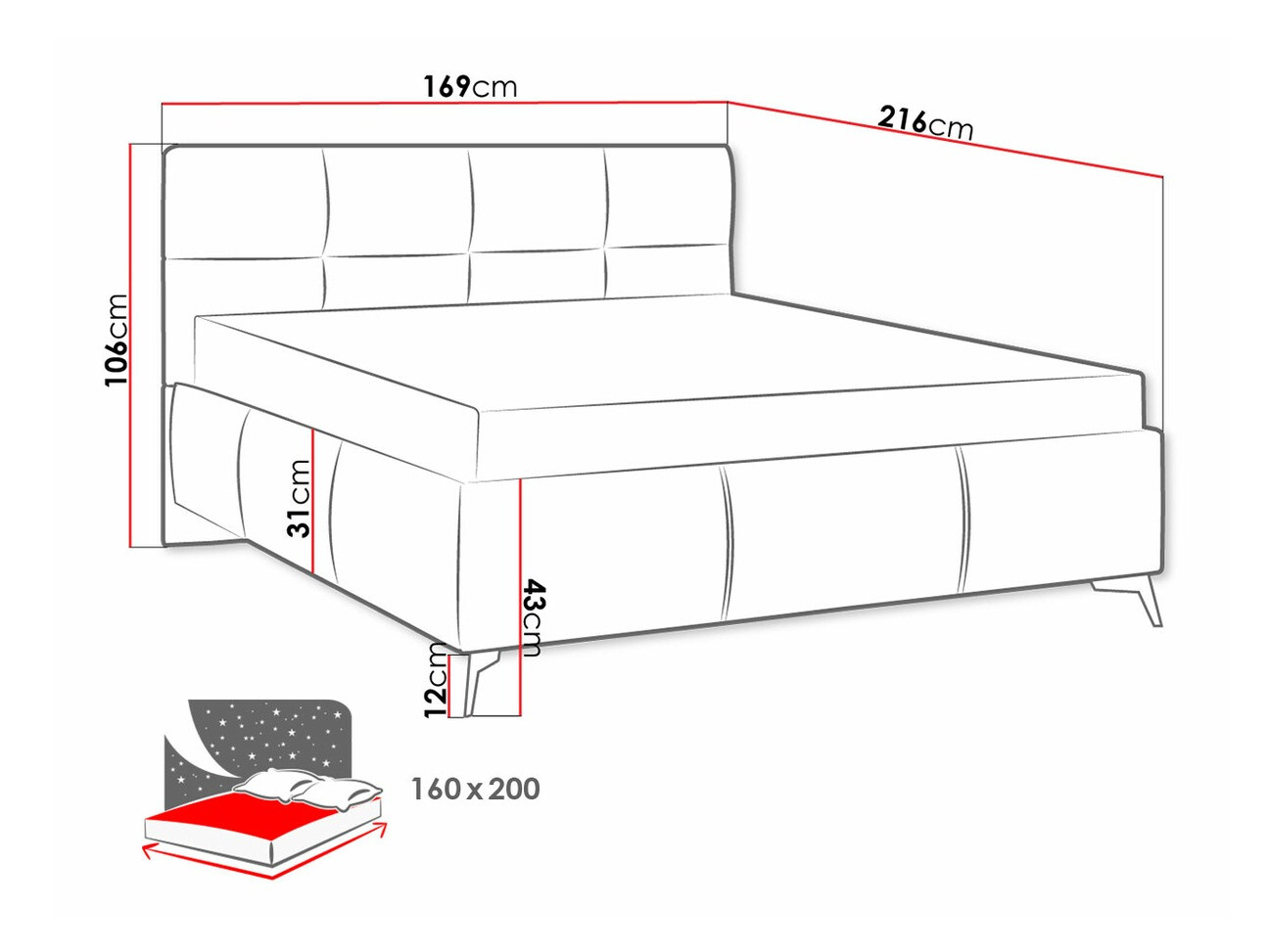 Postelja ComfiDream 172 (Fresh 01)