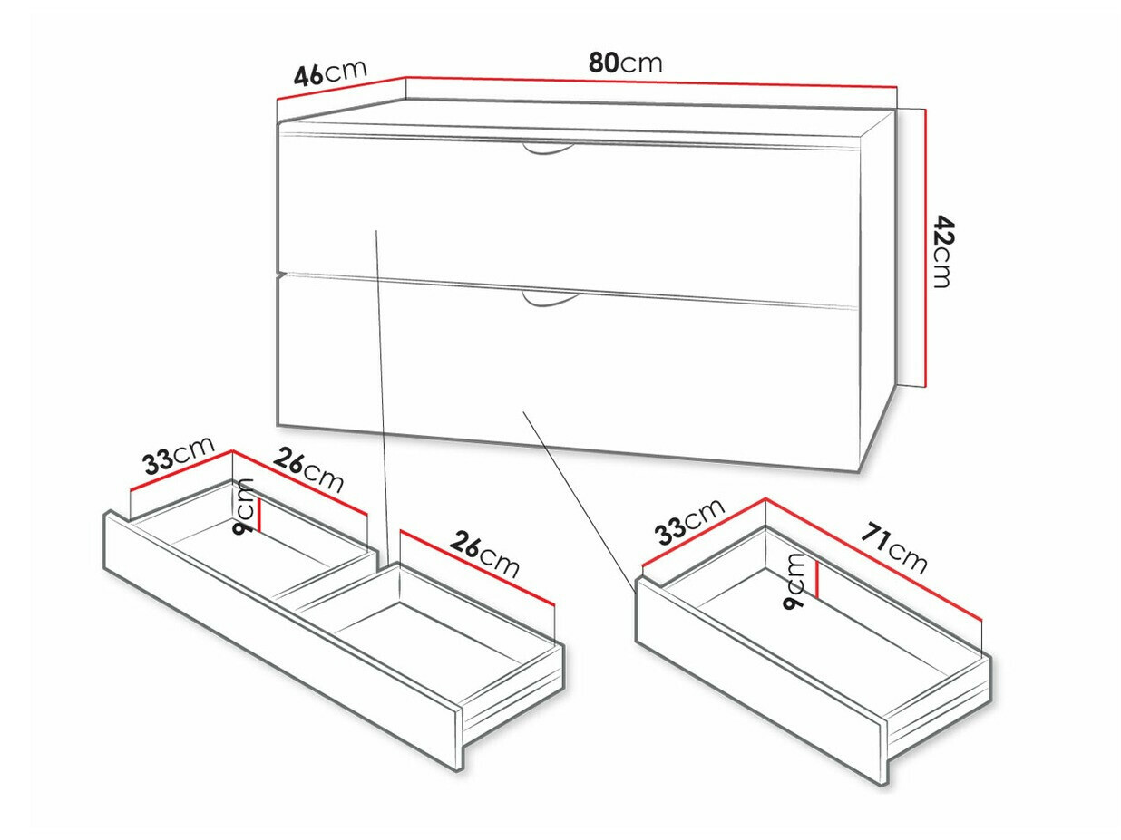 Viseča kopalniška omarica za umivalnik Fenenou 101 (Bela)