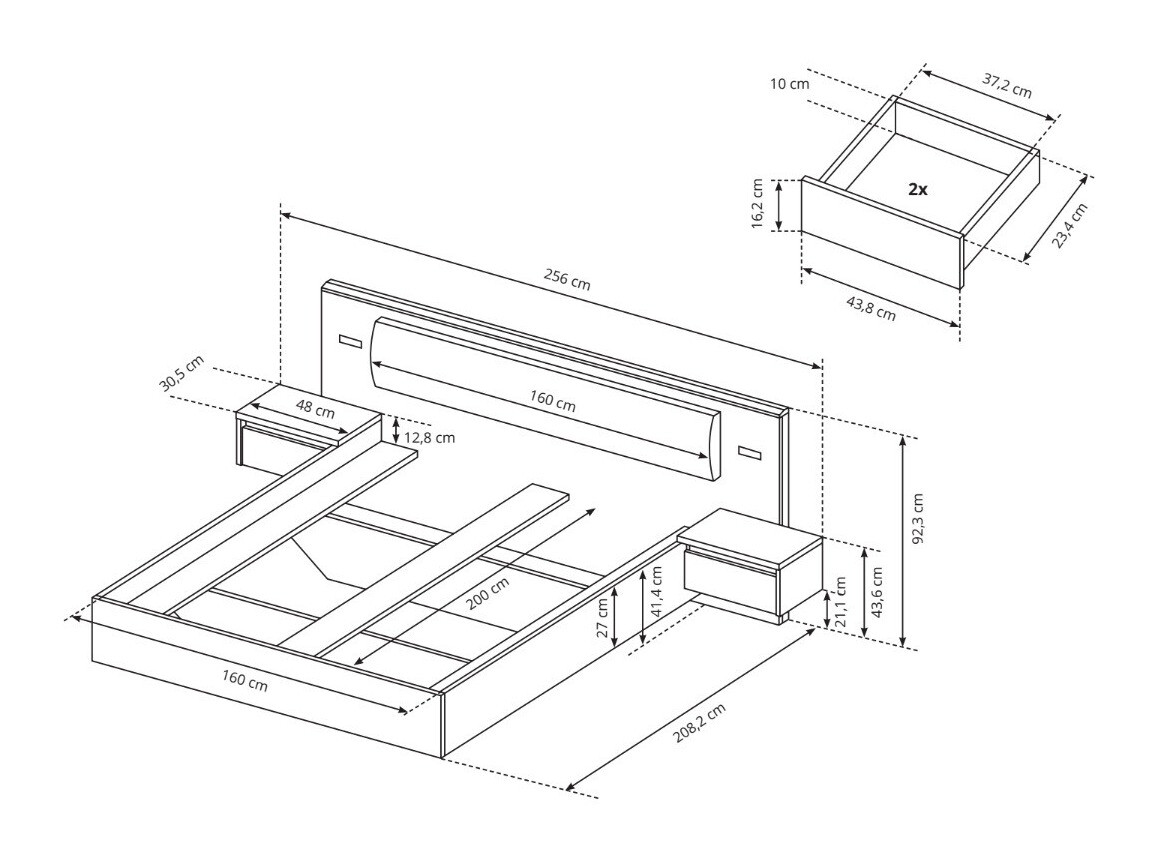 Postelja Evarenoi 103 Z nočne omarice