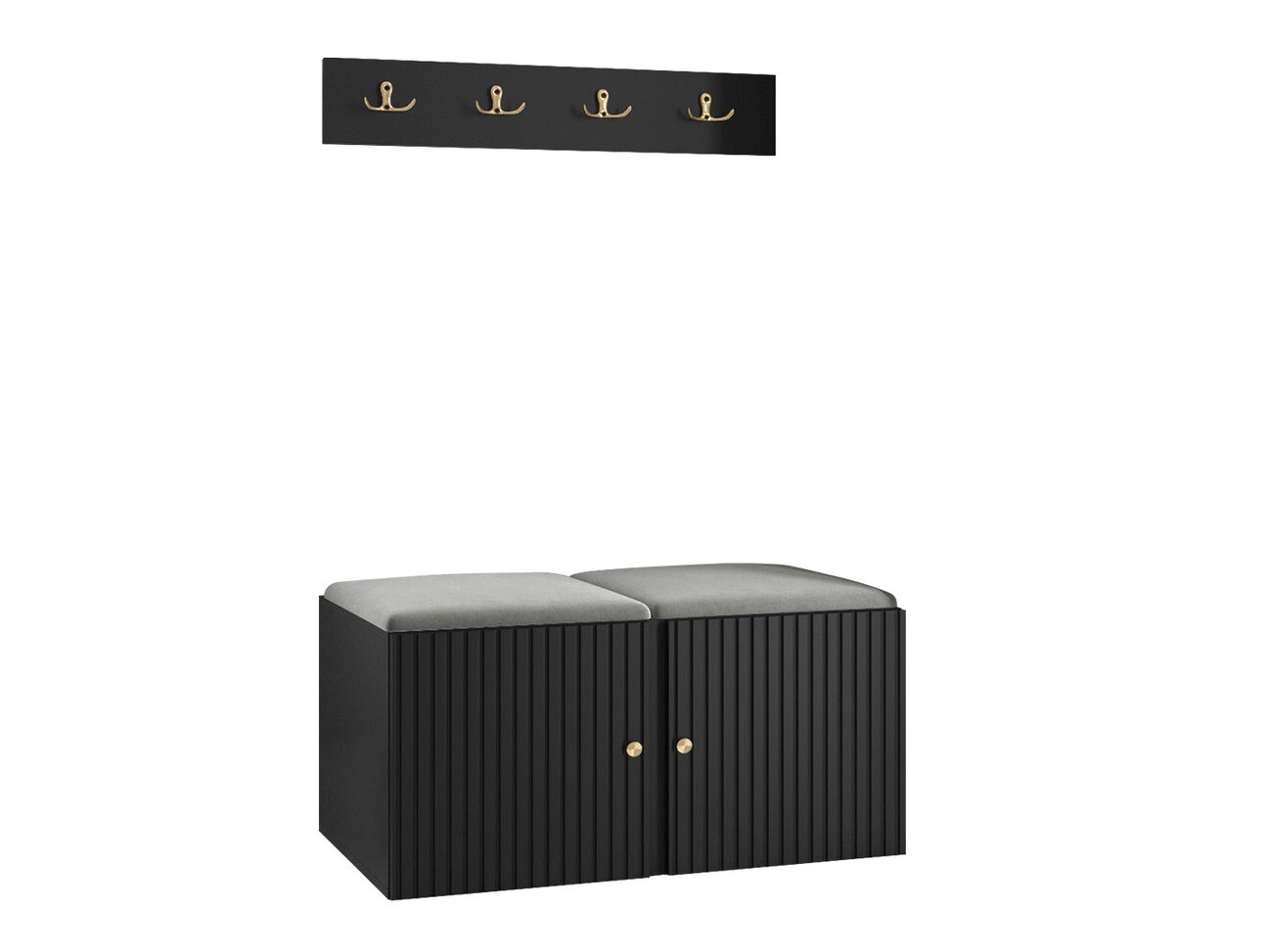 Komplet za predsobo Hartford 384 (Črna)