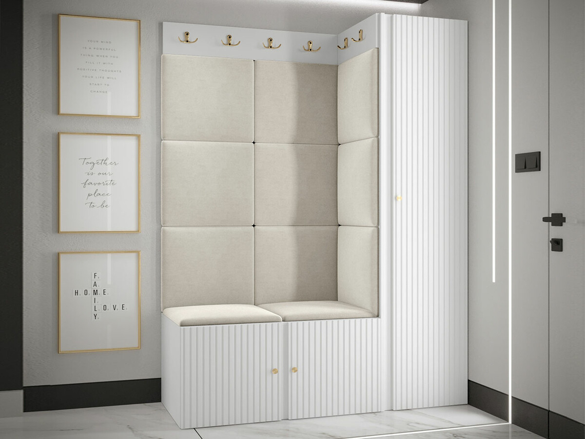 Komplet za predsobo Hartford 385 (Bela)