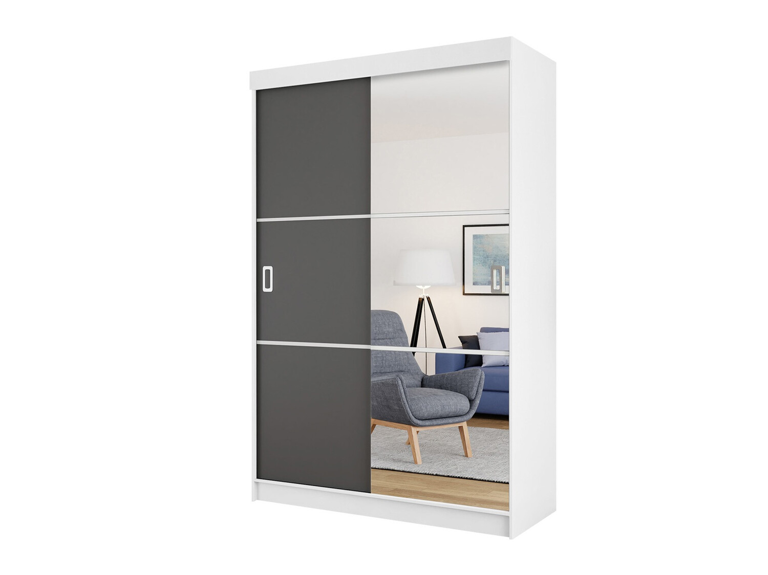 Garderobna omara Dover 111 (Bela + Grafit)