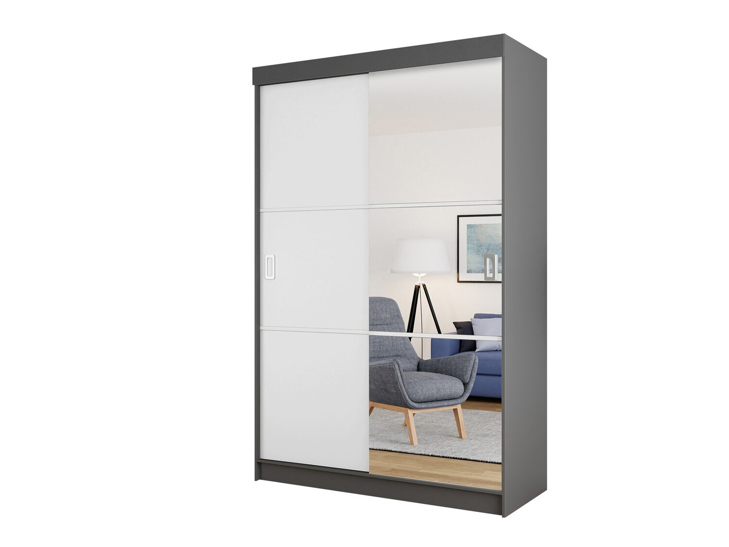 Garderobna omara Dover 111 (Grafit + Bela)