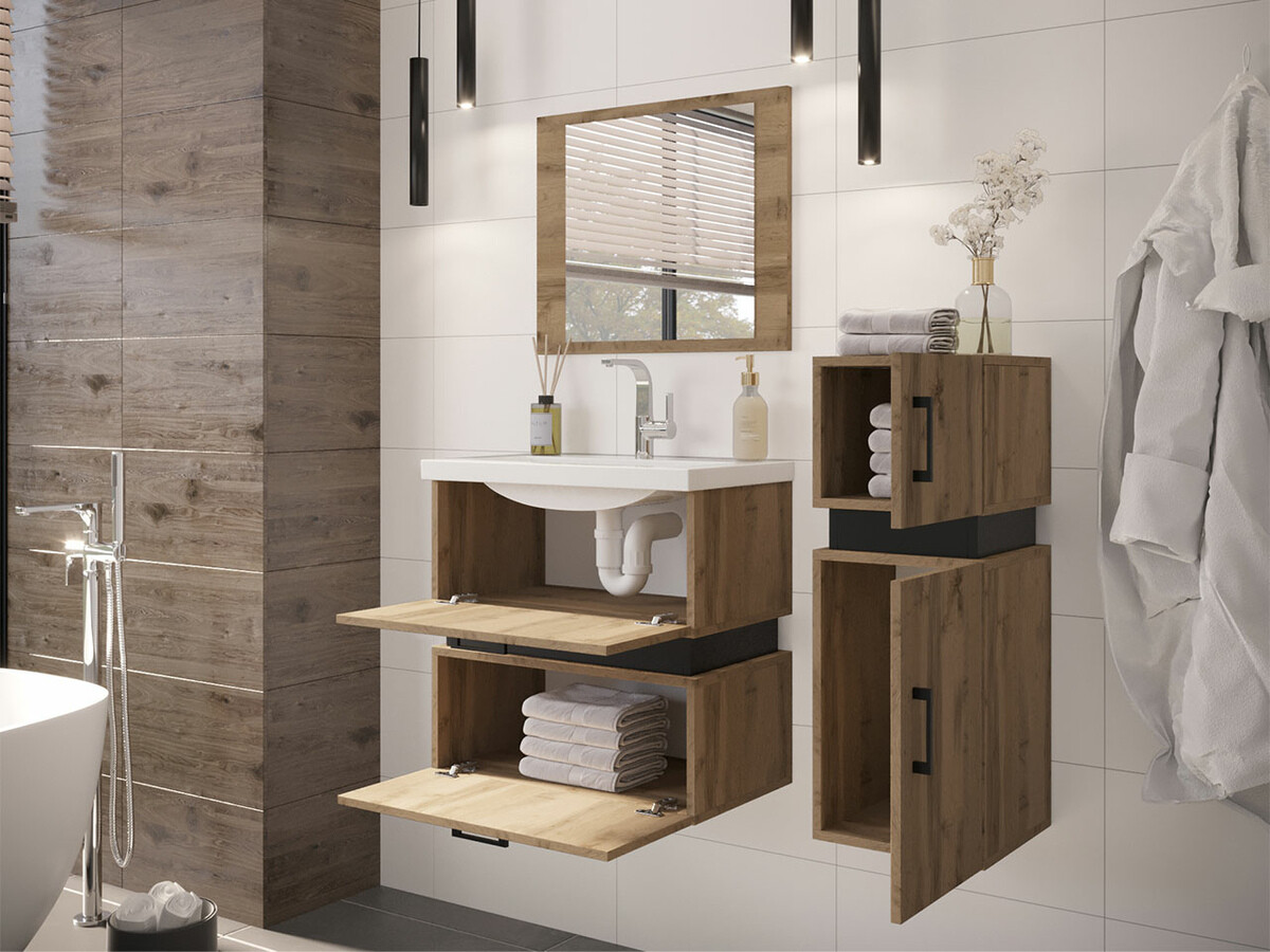 Kopalniški komplet Hartford C103 (Wotan hrast + Črna)