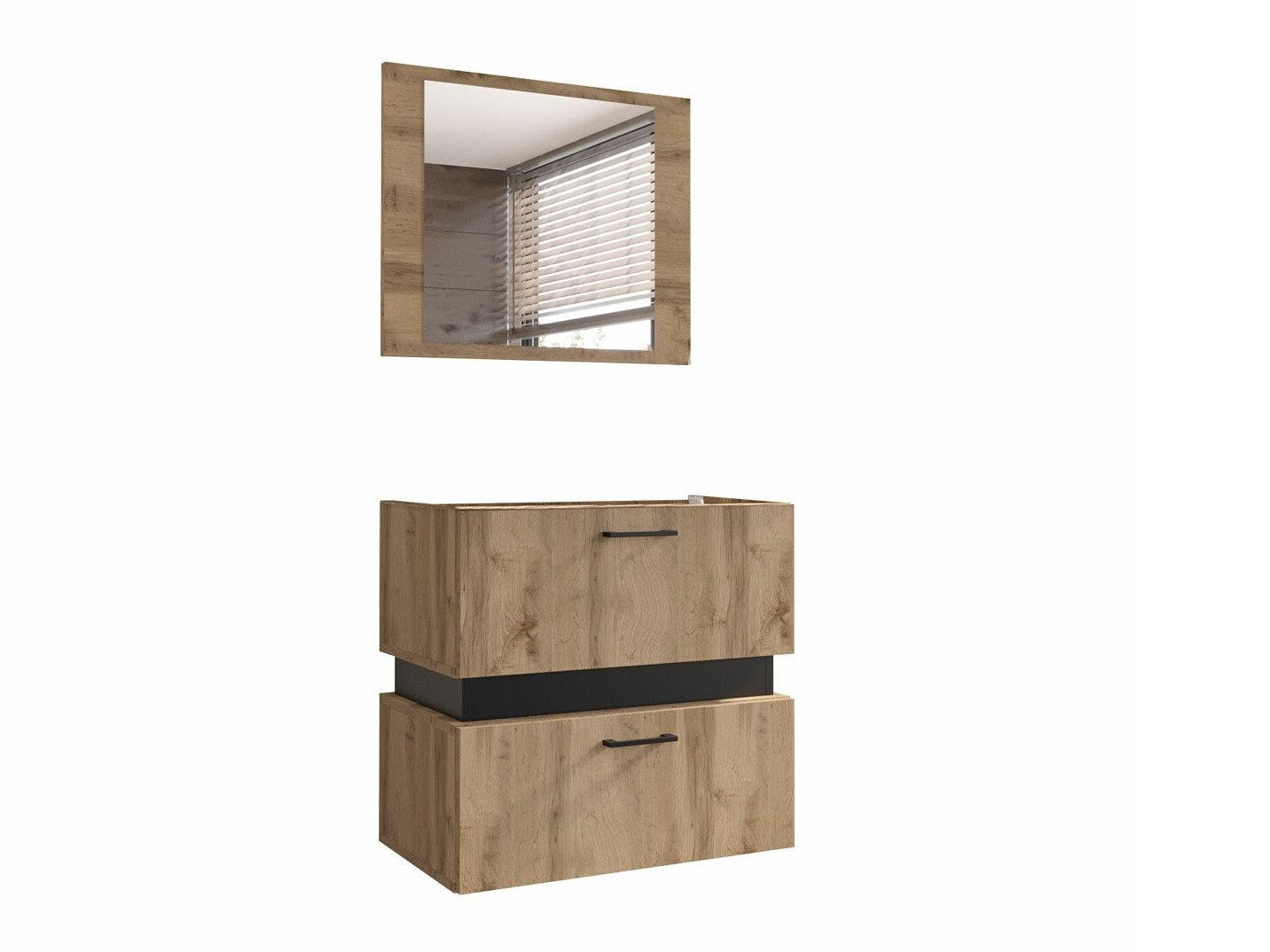 Kopalniški komplet Hartford C104 (Wotan hrast + Črna)