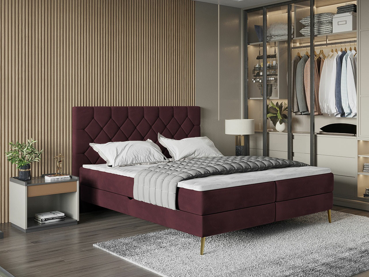 Boxspring postelja Indiana 157 (Manila 06)