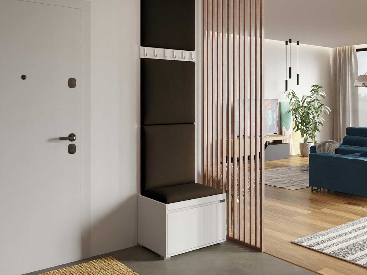 Komplet za predsobo Comfivo Pinus IX (Bela + Manila 04)