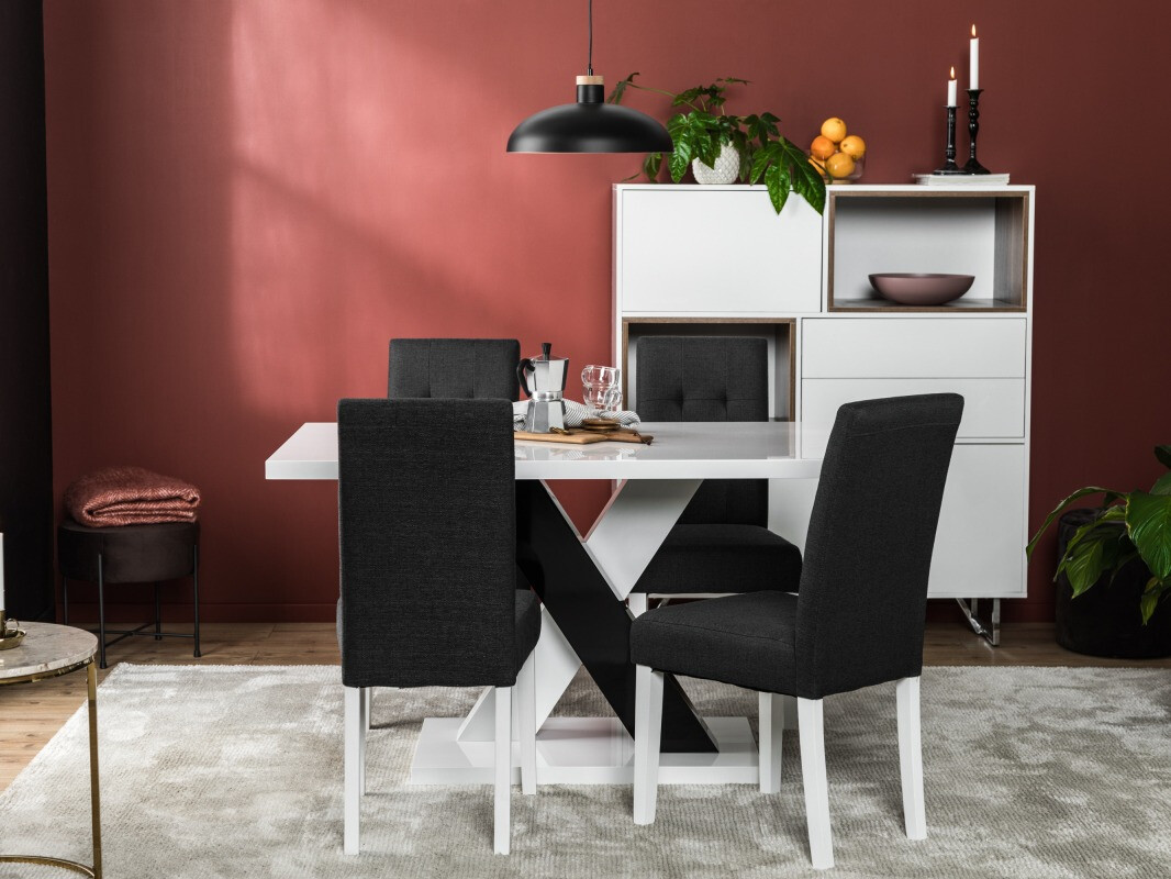 Jedilniški komplet Scandinavian Choice 687 (Temno siva + Bela)